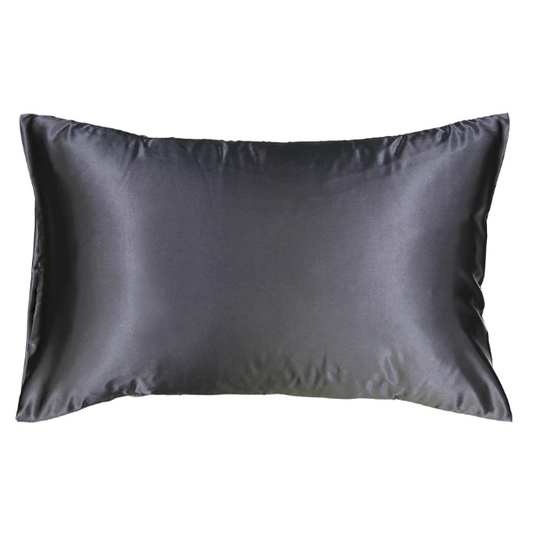 Charcoal satin pillow slip