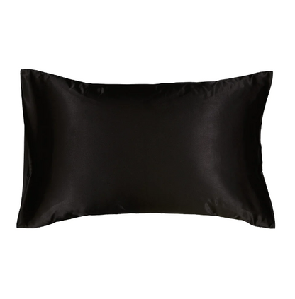 Black satin pillow slip