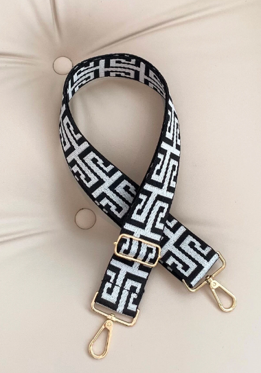 Black and White Geometric Bag strap