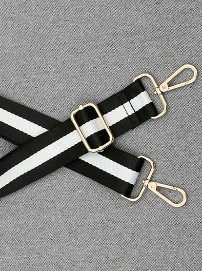 Black and white stripe bag strap