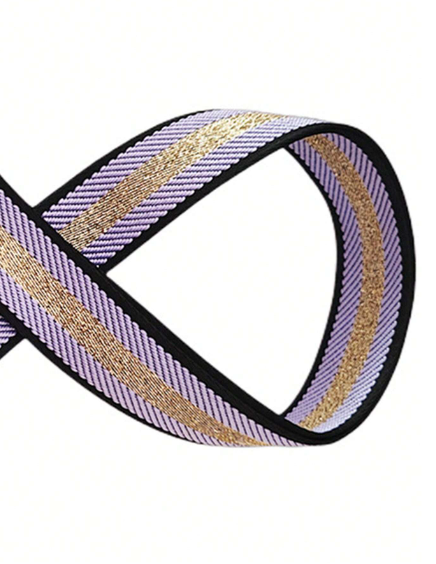 Purple and gold bag strap