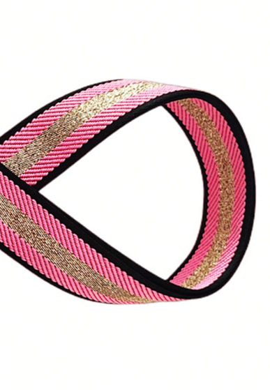 Pink and Gold Striped Bag Strap