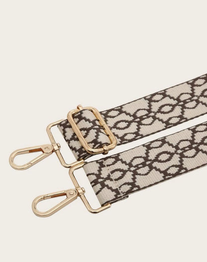 Beige patterned bag strap