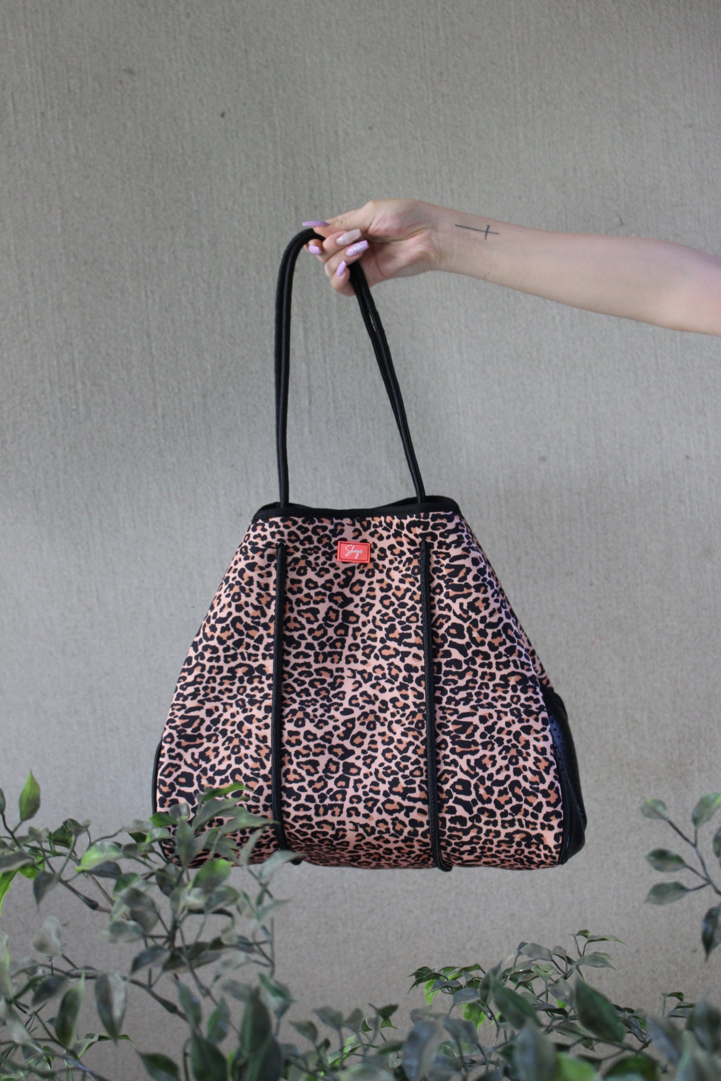 Leopard Print Neoprene Tote Bag
