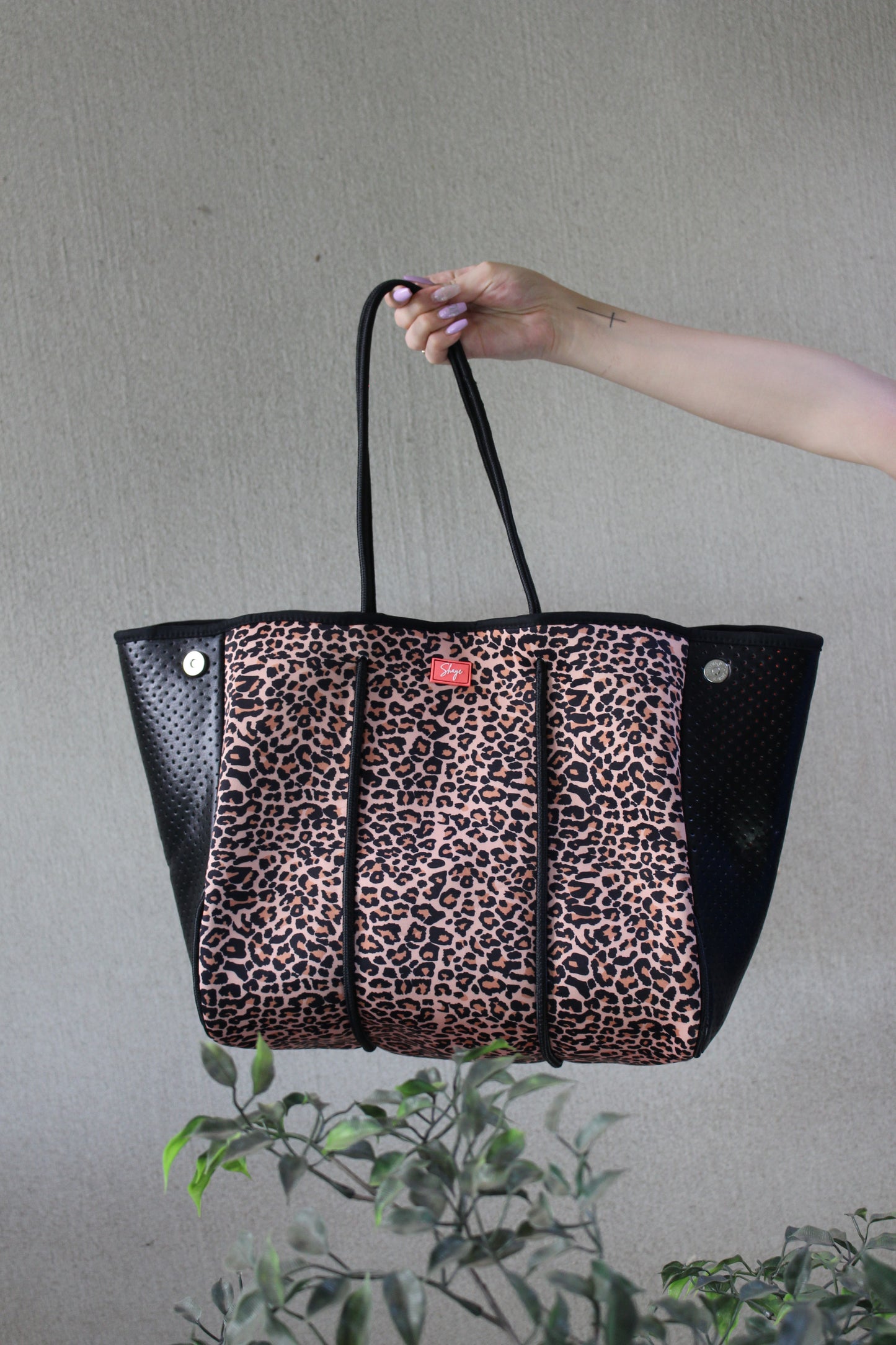 Leopard Print Neoprene Tote Bag