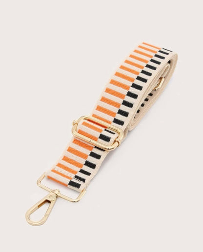 Orange and Black Striped Bag Strap